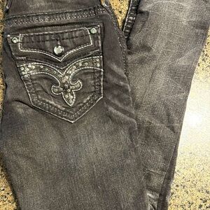 Rock Revival Charcoal Embellished Skinny Jeans